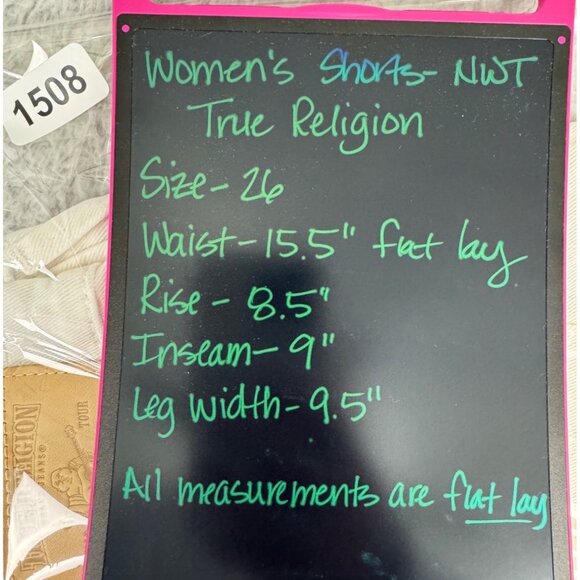 True Religion Womens Relaxed White Miles Relaxed Shorts Size 26 NWT - Picture 16 of 16